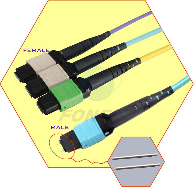 12 cable OM3 del Fanout de la fibra MPO LC hasta el milímetro de la fibra óptica de 0.9m m de cordón de remiendo 4
