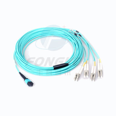 MPO MTP FTTH Cordón de parche de fibra óptica Multimodo Hombre Hembra LC-MPO 12 núcleos