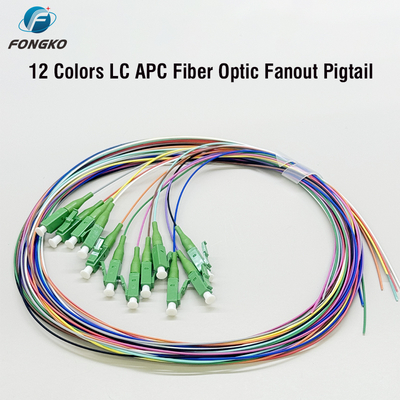 FONGKO 12 Core 0.9mm G652D Pigtail de fibra óptica de PVC Buldle Pigtail LC FC SC ST UPC APC Pigtails de fibra óptica