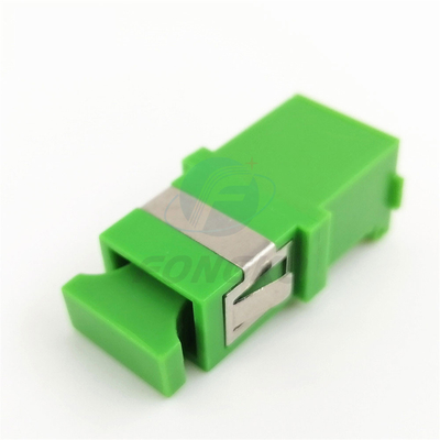 Adaptadores autos de la fibra óptica del SC del adaptador del obturador de Shell Singlemode SC/APC del verde del simplex
