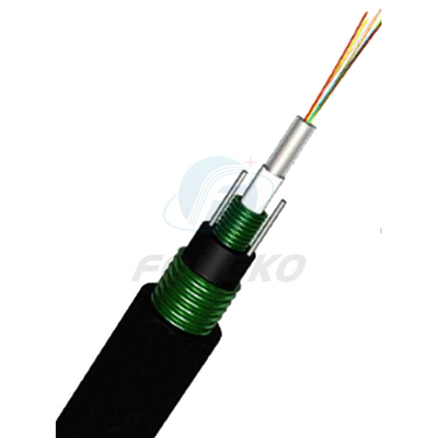 Corazones acorazados del cable de Ethernet del doble de fibra óptica del cable GYXTW53 1-12