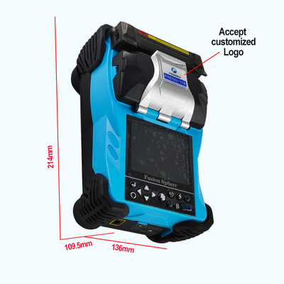 Fusion Splicer de Fibra Óptica Azul Batería de 4800mAh Chino / Inglés 2 Idiomas Máquina de empalme de soldadura