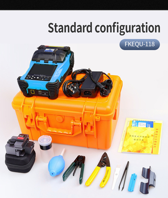 Fusion Splicer de Fibra Óptica Azul Batería de 4800mAh Chino / Inglés 2 Idiomas Máquina de empalme de soldadura