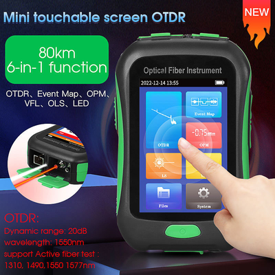 Instrumento de fibra óptica OTDR Live Test activo 1550nm 20dB los 80KM de OPM VFL OLS LED