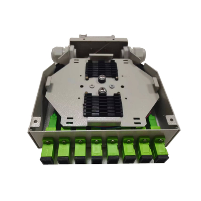 Caja terminal óptica de la fibra de la base de FONGKO 8, adaptador del obturador del SC de APC del carril del estruendo del metal