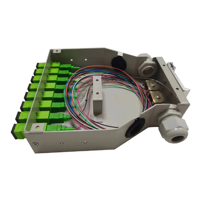 Caja terminal óptica de la fibra de la base de FONGKO 8, adaptador del obturador del SC de APC del carril del estruendo del metal