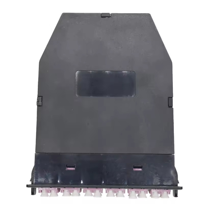 24F Black LC Duplex Multimode MPO MTP Fiber Cassette para 24 puertos OM3 OM4 OS2 Panel de parches