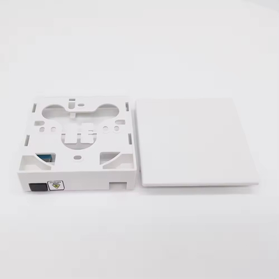 Caja de terminación de fibra óptica de placa de cara ABS con 2 adaptadores SC de núcleo y colillas