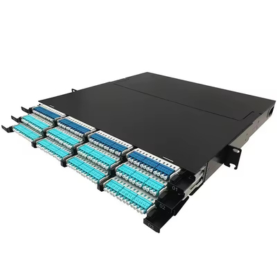 1U 144Core Simple Fibra óptica de distribución de la caja de parche panel con estructura de montaje de bastidor