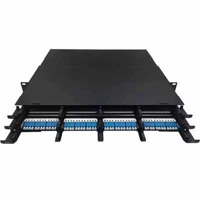 1U 144Core Simple Fibra óptica de distribución de la caja de parche panel con estructura de montaje de bastidor
