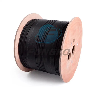 GJYXFCH para exteriores 2 * 5mm FTTH tambor de bobina cable de caída de fibra LSZH cable de fibra óptica autoportante
