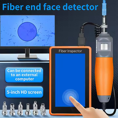 5 pulgadas de pantalla táctil HD monitor de inspección de la sonda de fibra óptica de la herramienta de limpieza óptica de la fibra del detector de cara de extremo