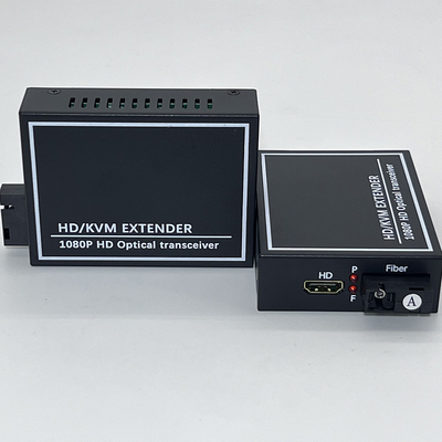 FONGKO Extensor óptico HD a MI Convertidor de fibra óptica HD/KVM EXTENDER 1080P HD Transceptor óptico