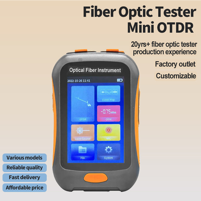 FONGKO Mini OTDR Fibra activa 1550nm Fibra óptica reflectómetro y VFL OLS OPM EventMap 20dB 60/80Km OTDR
