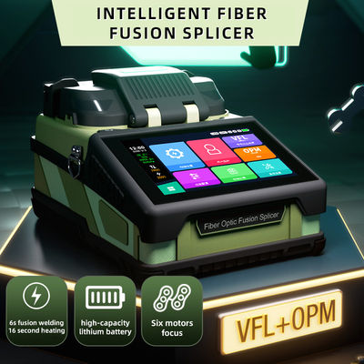 FONGKO Seis motores núcleo a núcleo trunco de fibra óptica de fusión Splicer