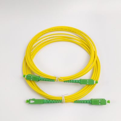 Cordón de parche óptico amarillo Pigtail SC/APC G652D Modo único LSZH 1M Simplex Cordón de parche de fibra óptica de 2.0 mm