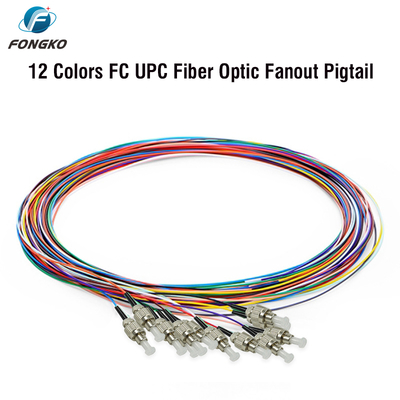 FONGKO 12 Core 0.9mm G652D Pigtail de fibra óptica de PVC Buldle Pigtail LC FC SC ST UPC APC Pigtails de fibra óptica