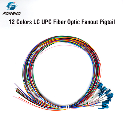 FONGKO 12 Core 0.9mm G652D Pigtail de fibra óptica de PVC Buldle Pigtail LC FC SC ST UPC APC Pigtails de fibra óptica