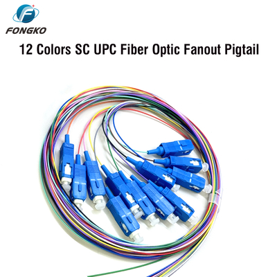 FONGKO 12 Core 0.9mm G652D Pigtail de fibra óptica de PVC Buldle Pigtail LC FC SC ST UPC APC Pigtails de fibra óptica