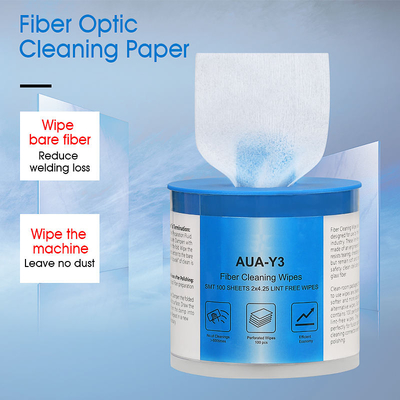 FONGKO AUA-Y3 Papel libre de polvo para limpieza Adecuado para SC/FC/ST/LC FTTH Herramienta Fibra óptica Papel libre de polvo Papel limpiador de fibra