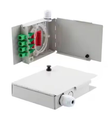 FONGKO 4 Cores Outdoor Terminal Box Fiber FTTH Din Rail Mounted Fiber Termination Box