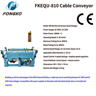 FONGKO FKEQU-810 AC380V AC220V Tiracables Múltiples Unidades Enlazadas Máquina de Arrastre de Cables Construcción de Cables Subterráneos