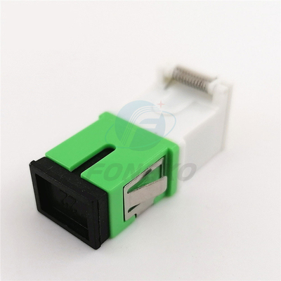 Adaptador de fibra de un solo modo Concha blanca verde SC/APC Adaptador de obturador automático con metralla y estabilidad a temperatura ≤ 0,20 dB