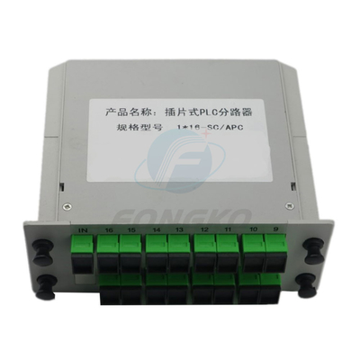 Splitter óptico tipo mini Plc Sc Apc Splitter 1X16 inserción óptica de fibra para pie