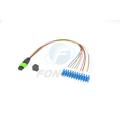 8/12/24 MTP de fibra MPO a LC Fanout Patch Cable para FTTB Tipo de conector MPO de 0,9 mm