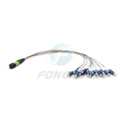 8/12/24 MTP de fibra MPO a LC Fanout Patch Cable para FTTB Tipo de conector MPO de 0,9 mm