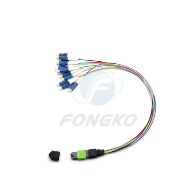 8/12/24 MTP de fibra MPO a LC Fanout Patch Cable para FTTB Tipo de conector MPO de 0,9 mm
