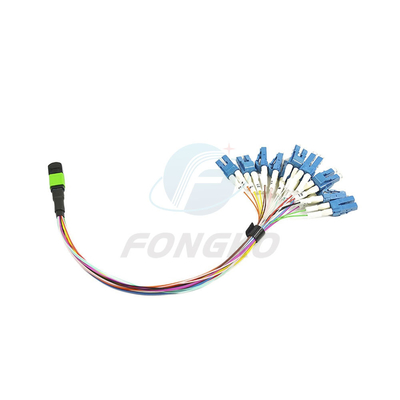 8/12/24 MTP de fibra MPO a LC Fanout Patch Cable para FTTB Tipo de conector MPO de 0,9 mm