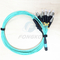 OM3 MPO a la fibra óptica Jumper Connectors del cordón de remiendo de la coleta de 12 FC