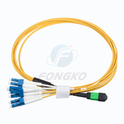 8 base unimodal MPO APC (hembra) al cordón de remiendo a dos caras de la fibra óptica del arnés del LC UPC